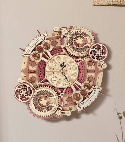 Art Zodiac Wall Clock - 3D Wooden Puzzle for Kids